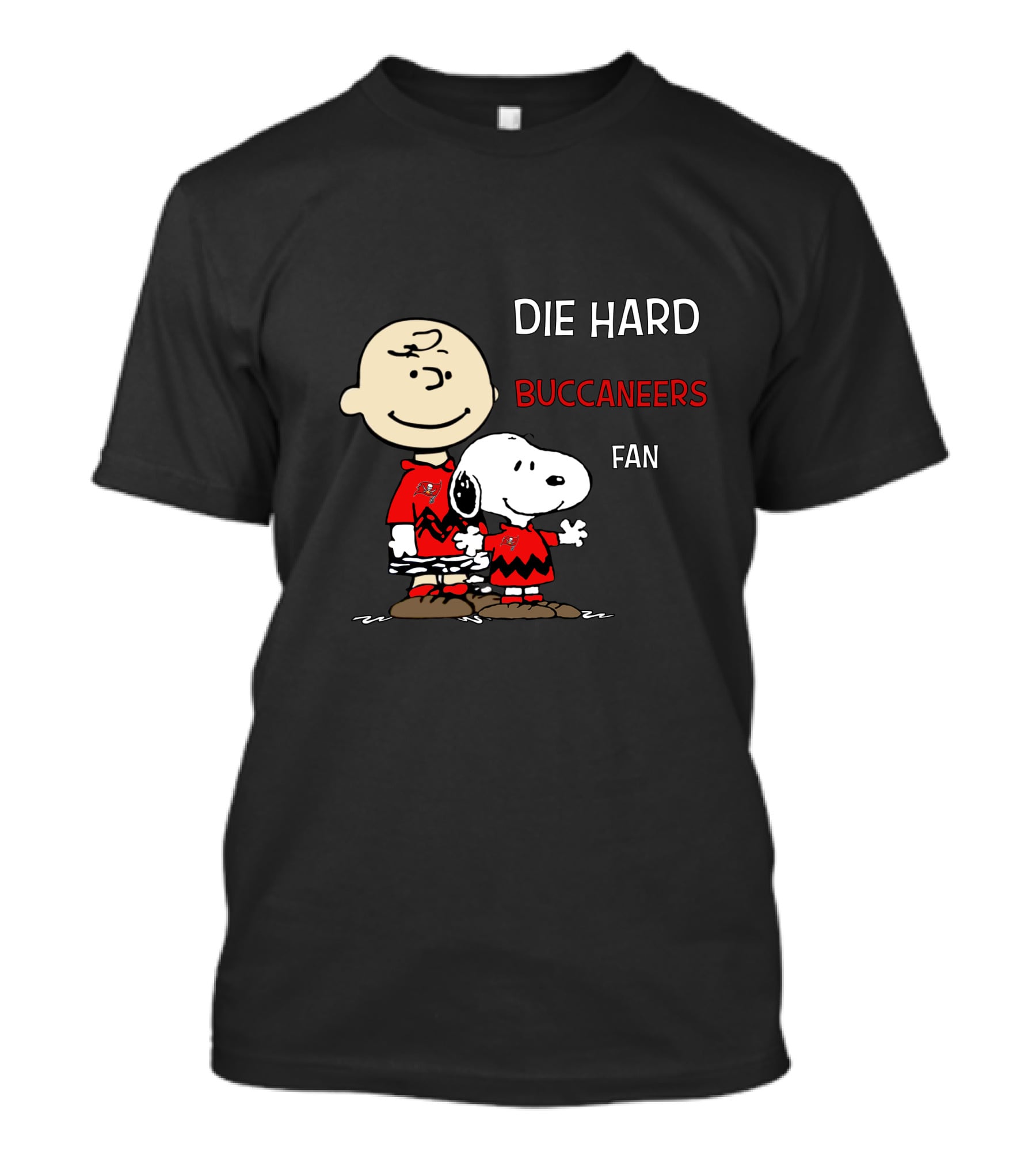 Die Hard Buccaneers Fan Snoopy And Charlie Brown T-Shirt