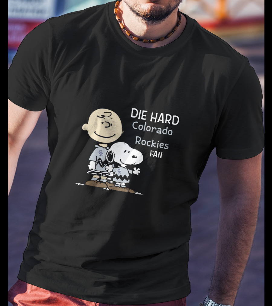 DIE HARD Colorado Rockies FAN Snoopy And Charlie Brown T-Shirt
