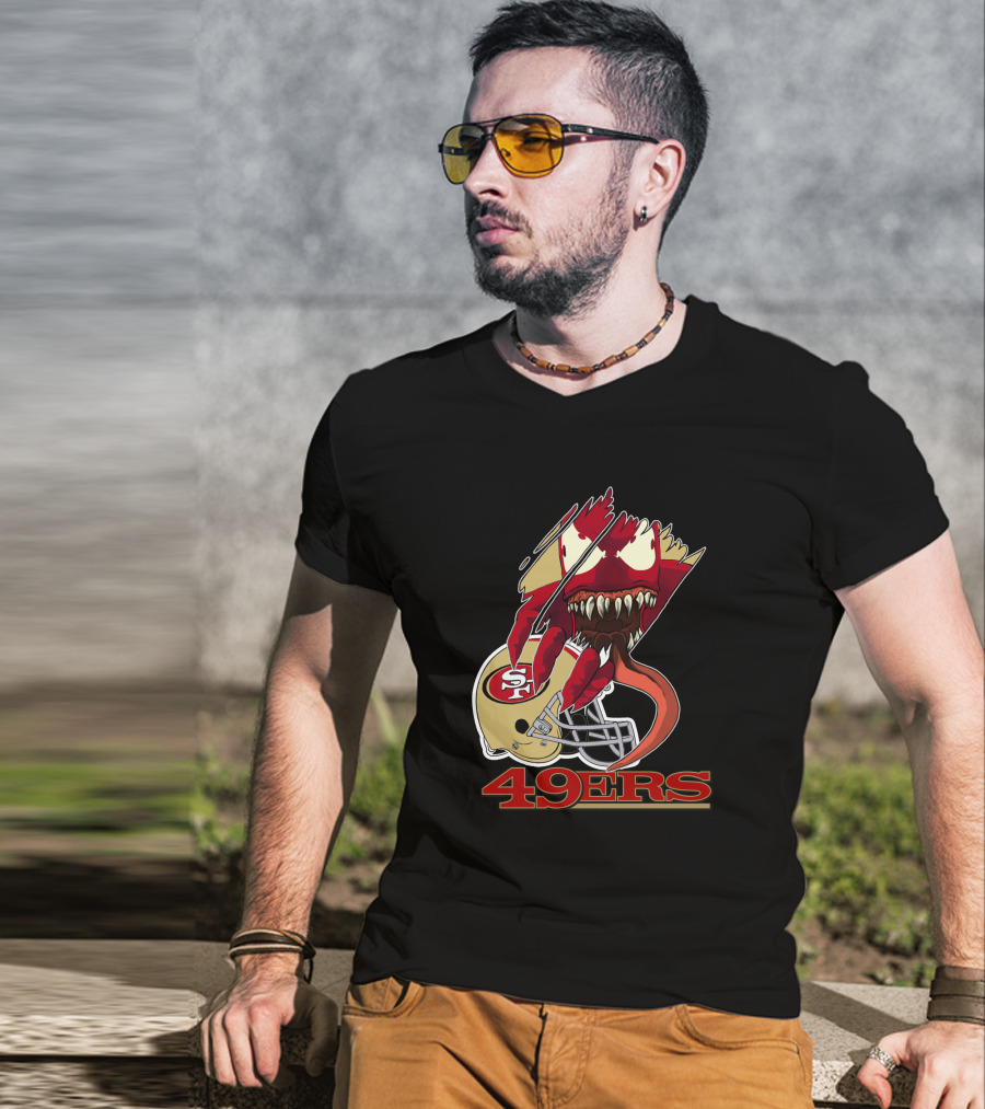 49ers Sf Football Venom Monster Helmet T-Shirt