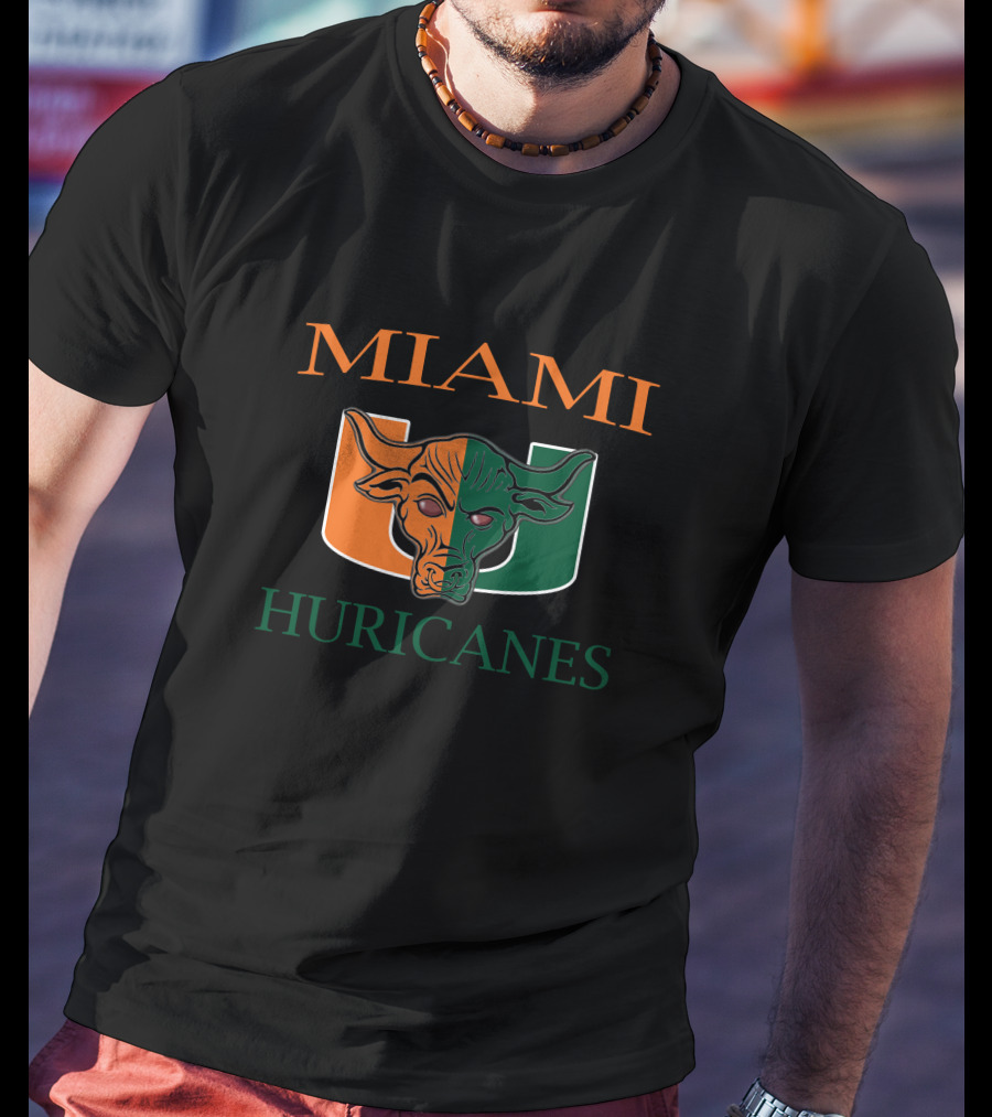 Miami Hurricanes U Logo Bull Head T-Shirt