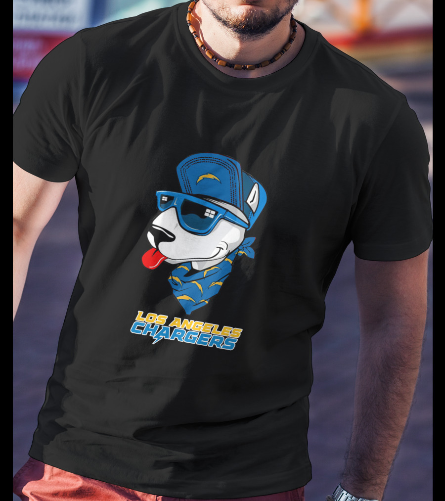 Los Angeles Chargers Bull Terrier T-Shirt