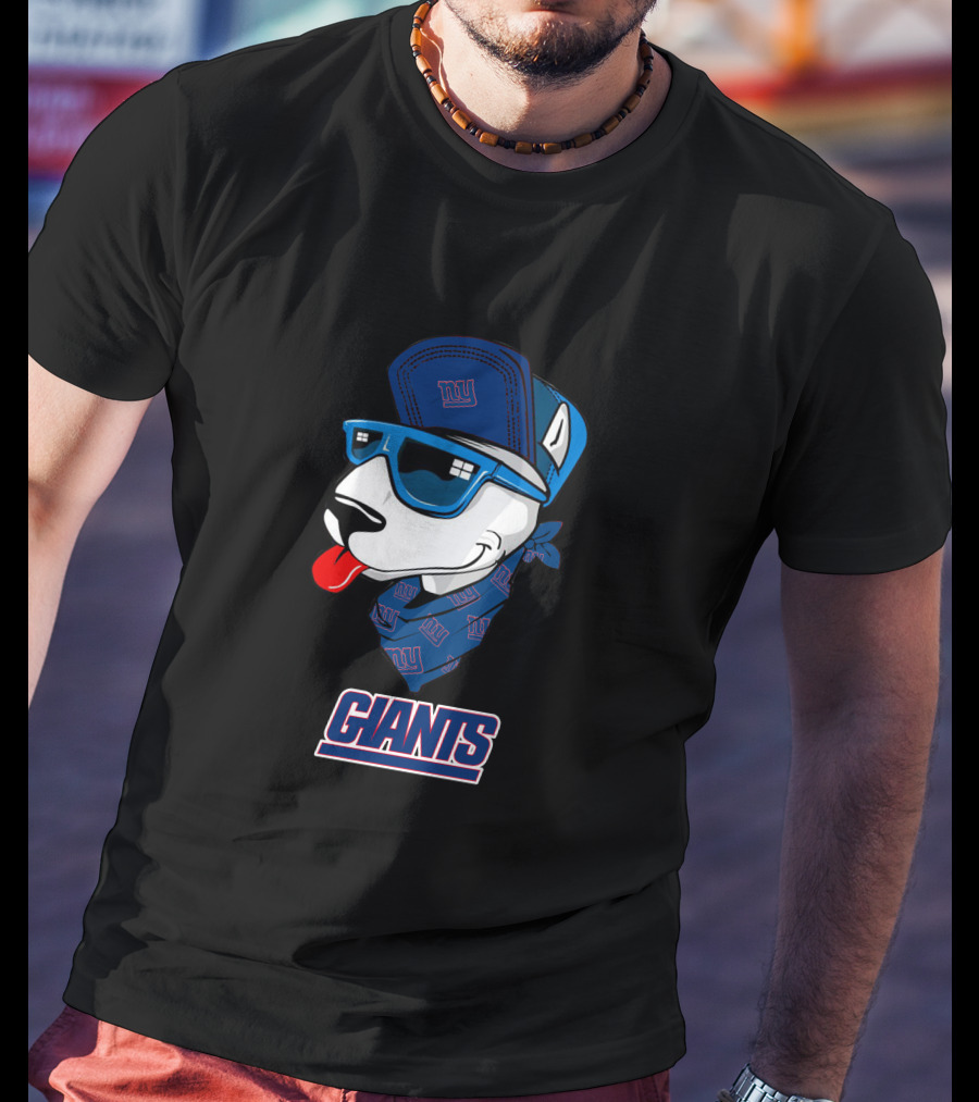 New York Giants Bull Terrier Fan Mascot T-Shirt