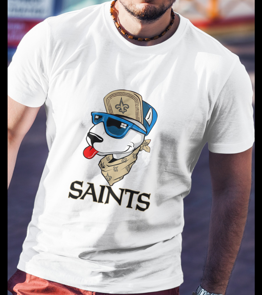 Saints Bull Terrier Fleur-de-Lis Hip Hop T-Shirt