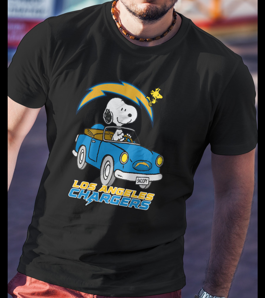 Los Angeles Chargers Snoopy Driving With Woodstock T-Shirt