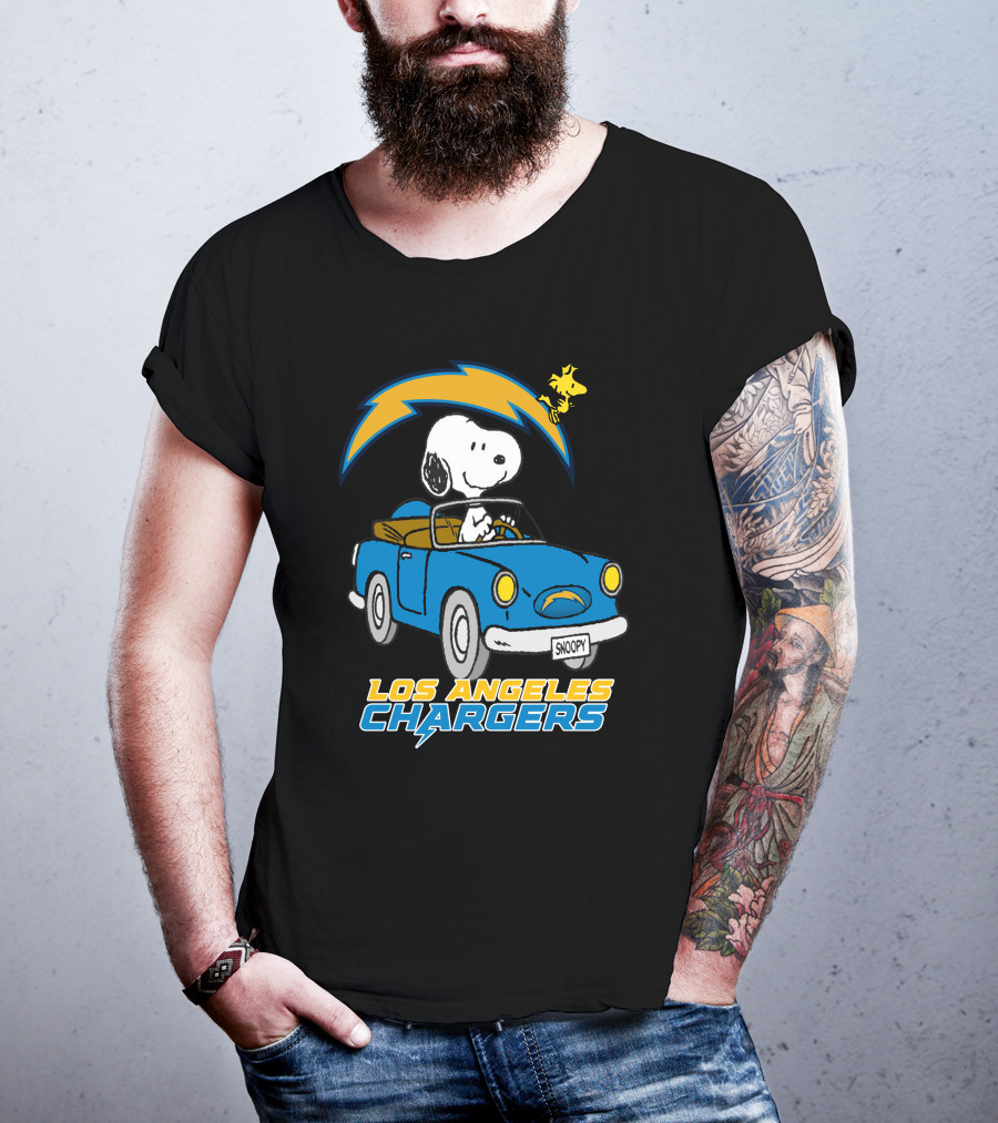 Los Angeles Chargers Snoopy Driving With Woodstock T-Shirt