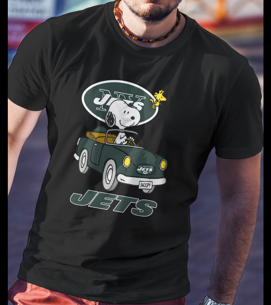 Jets Snoopy Woodstock Driving Car NY T-Shirt