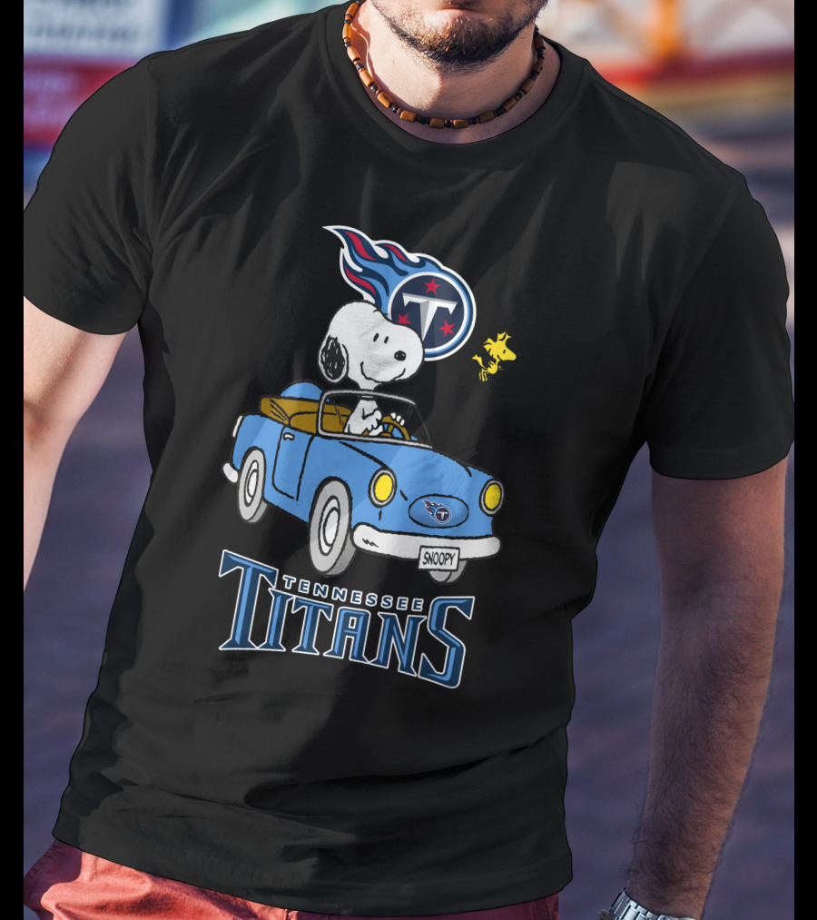 Tennessee Titans Snoopy Driving Woodstock Ride T-Shirt