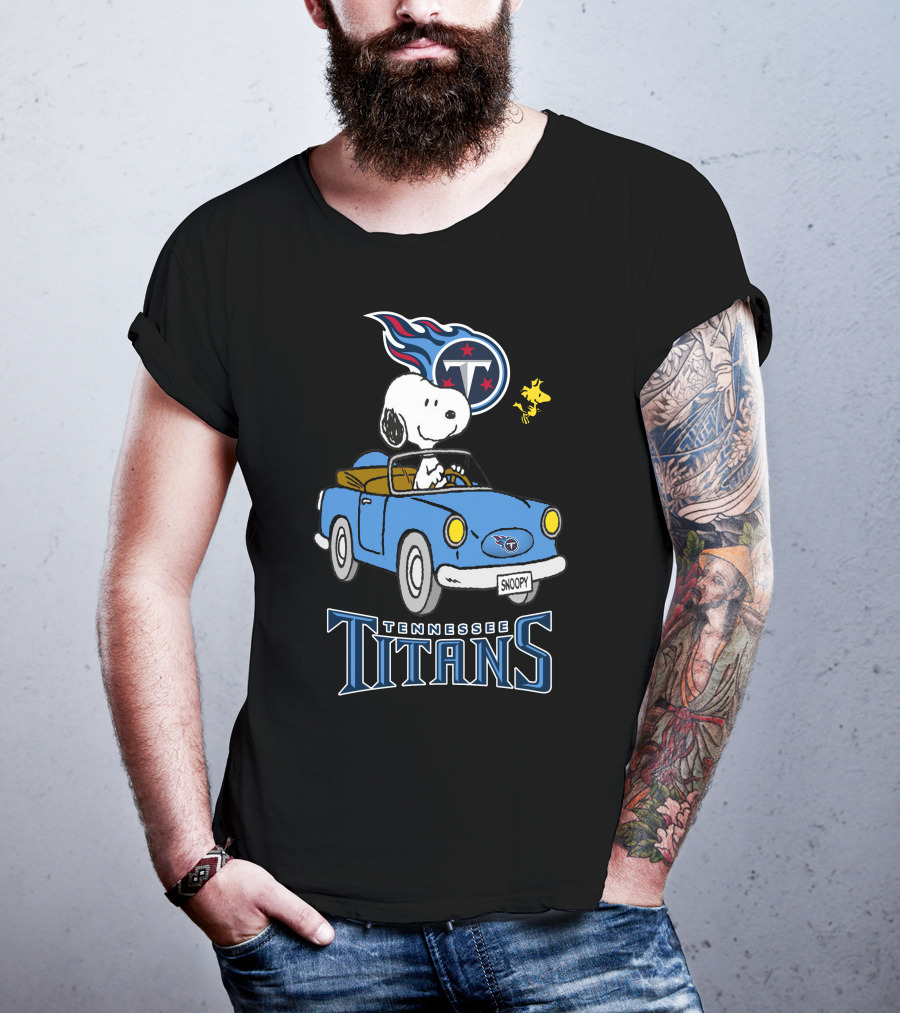 Tennessee Titans Snoopy Driving Woodstock Ride T-Shirt