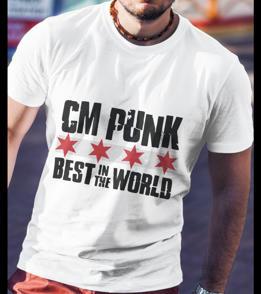 CM Punk Best In The World Red Stars T-Shirt