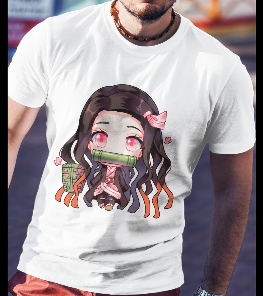 Nezuko Fanart Chibi Style Pink Aesthetic Character T-Shirt