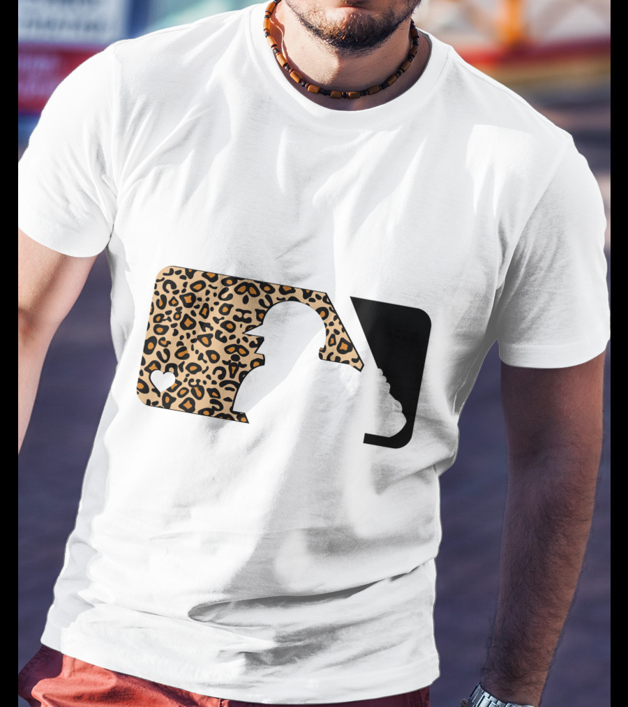 MLB Baseball Leopard Print Batter Silhouette Sublimated T-Shirt