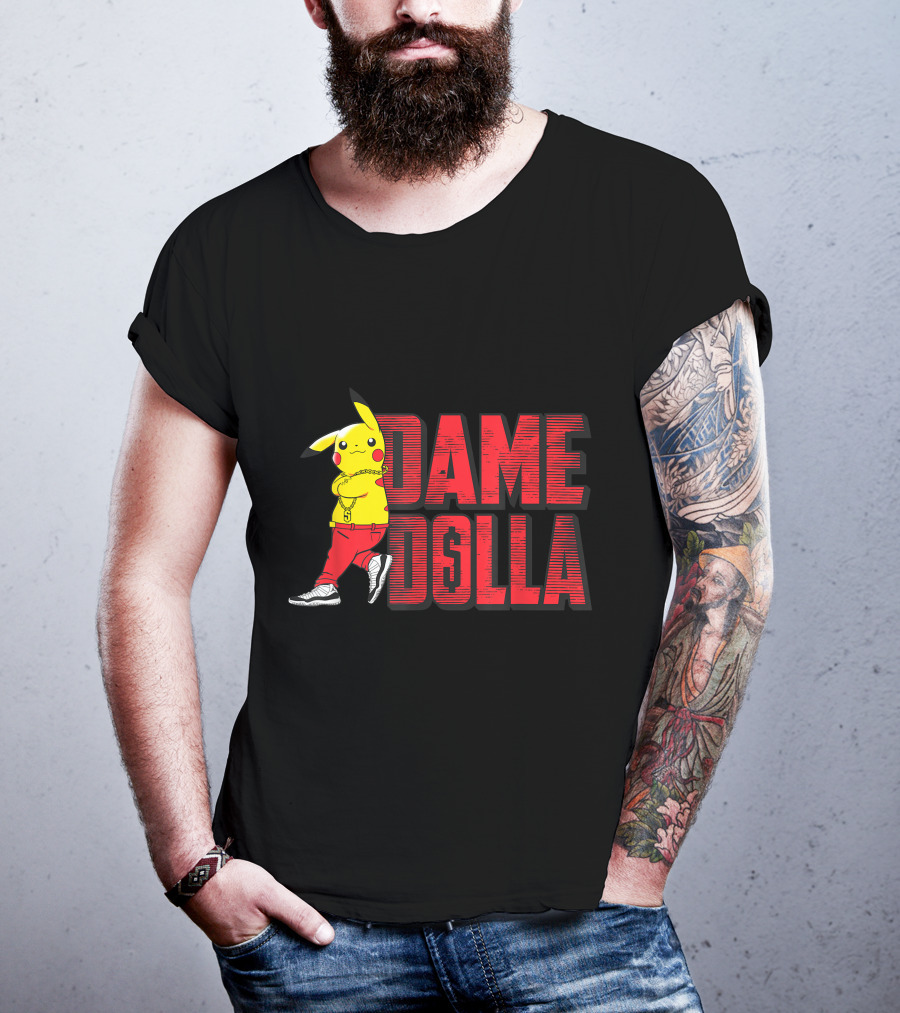 Pikachu Dame Dolla Crossover Red Outfit Sneakers T-Shirt
