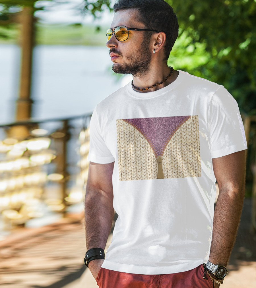 Rose Gold Glitter Knitted Sweater Zipper Tumbler T-Shirt