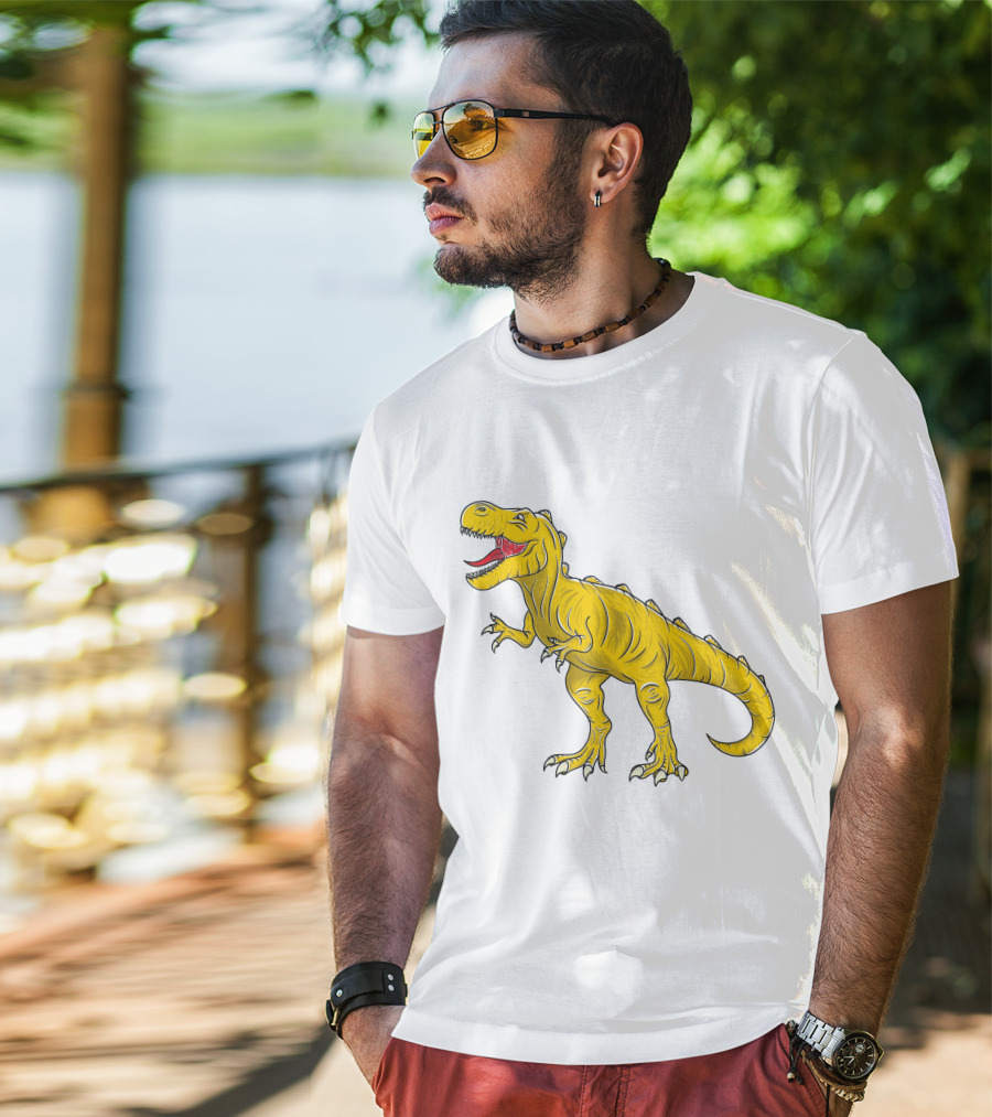 Yellow Dinosaur Tyrannosaurus Rex T-Shirt