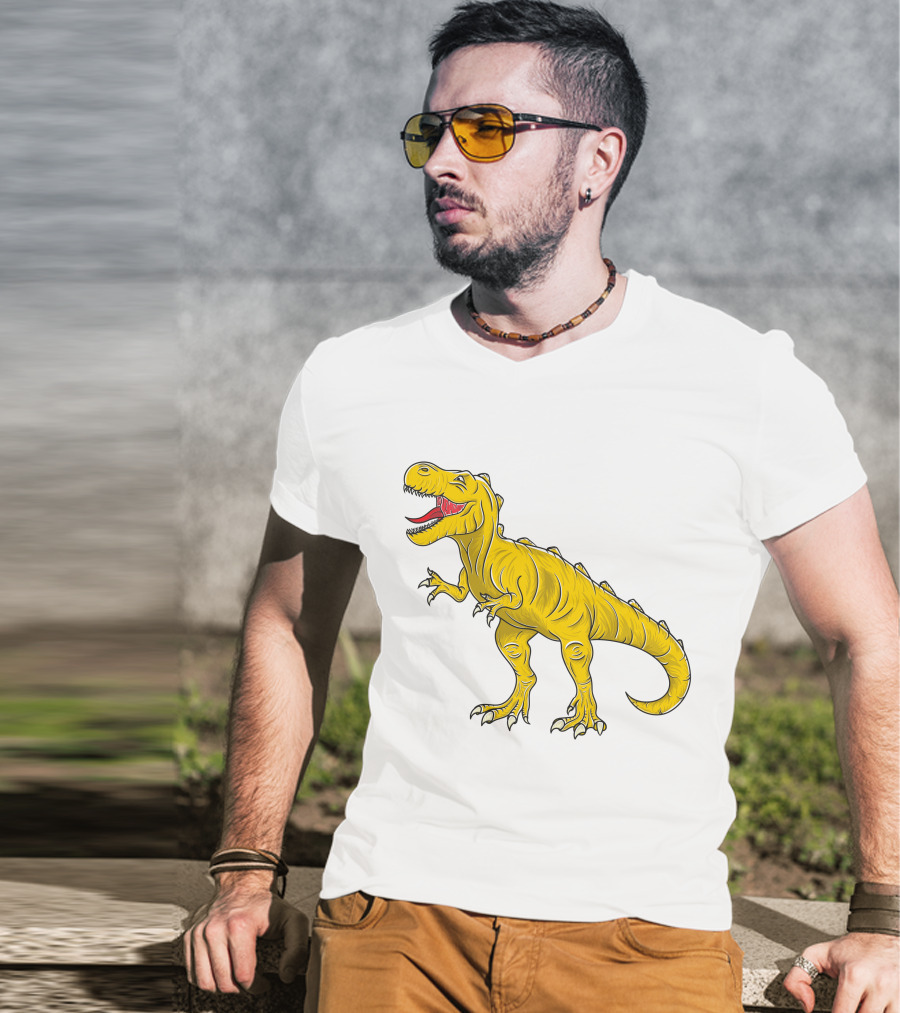 Yellow Dinosaur Tyrannosaurus Rex T-Shirt
