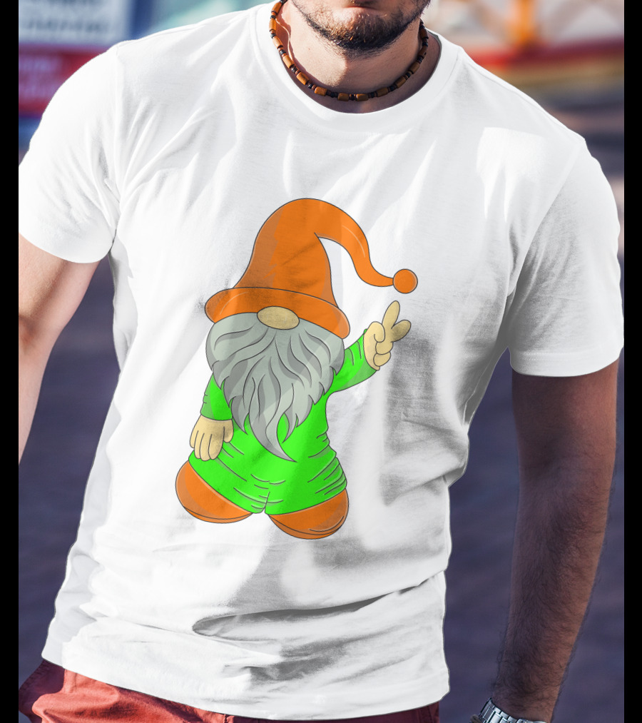 Cute Gnome Say Hi Peace Gesture T-Shirt