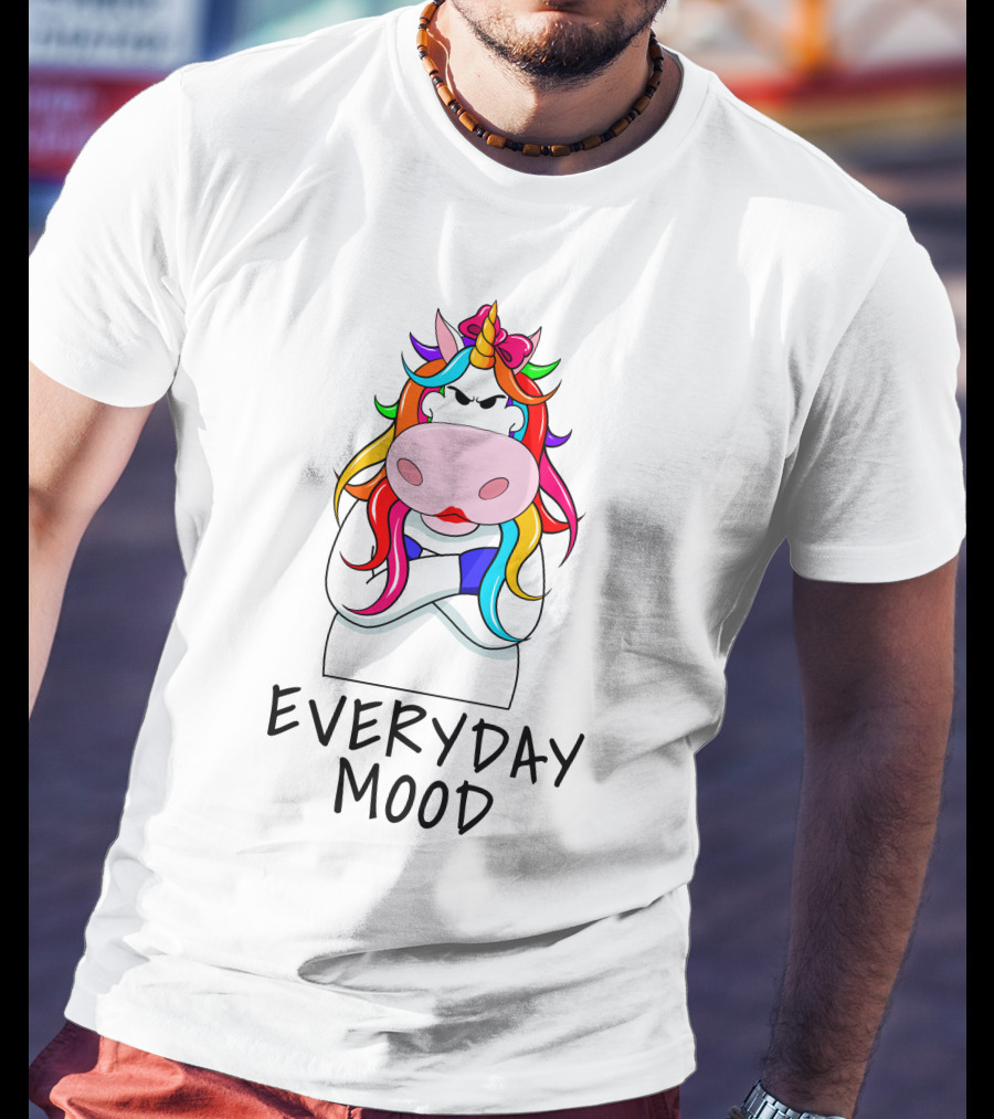 Everyday Mood Grumpy Rainbow Unicorn T-Shirt