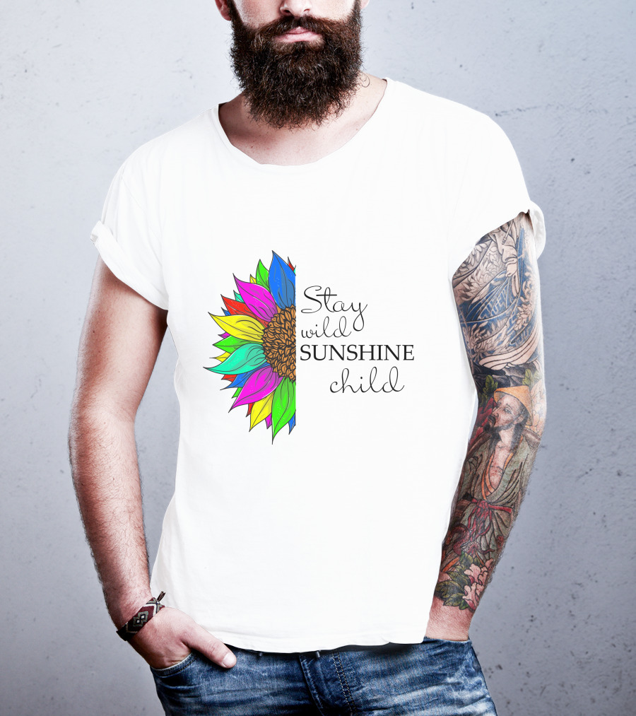 Stay Wild Sunshine Child Multicolored Sunflower T-Shirt