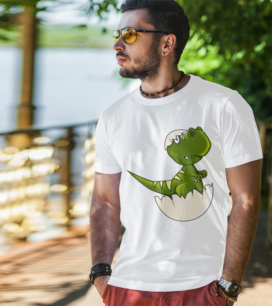 Baby Dragon Hatching From Egg With Playful Expression T-Shirt