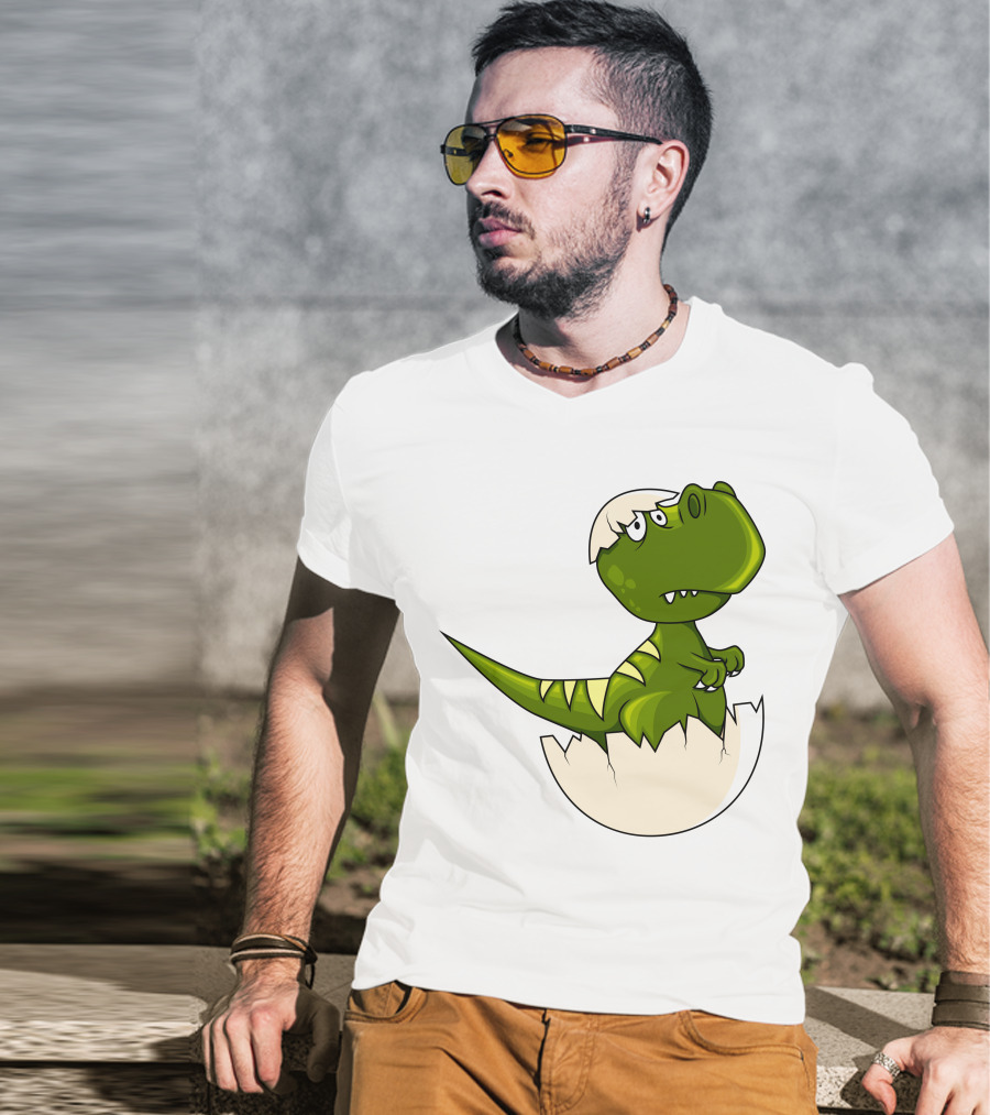 Baby Dragon Hatching From Egg With Playful Expression T-Shirt
