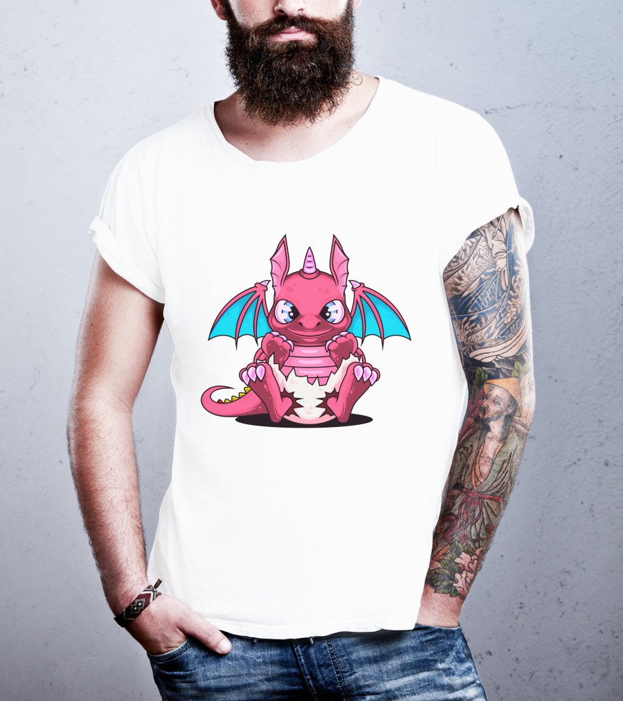 Pink Dragon Cute Cerulean Winged Hatchling T-Shirt