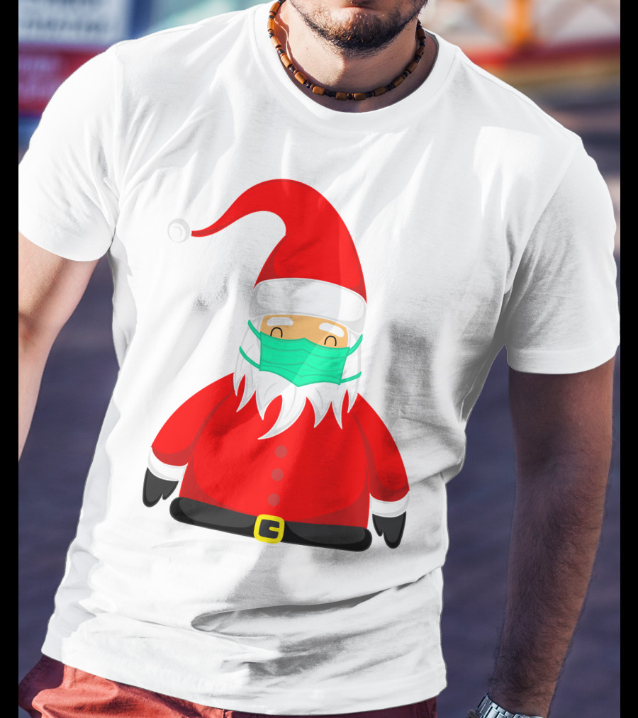 Santa Claus Wearing Green Face Mask T-Shirt