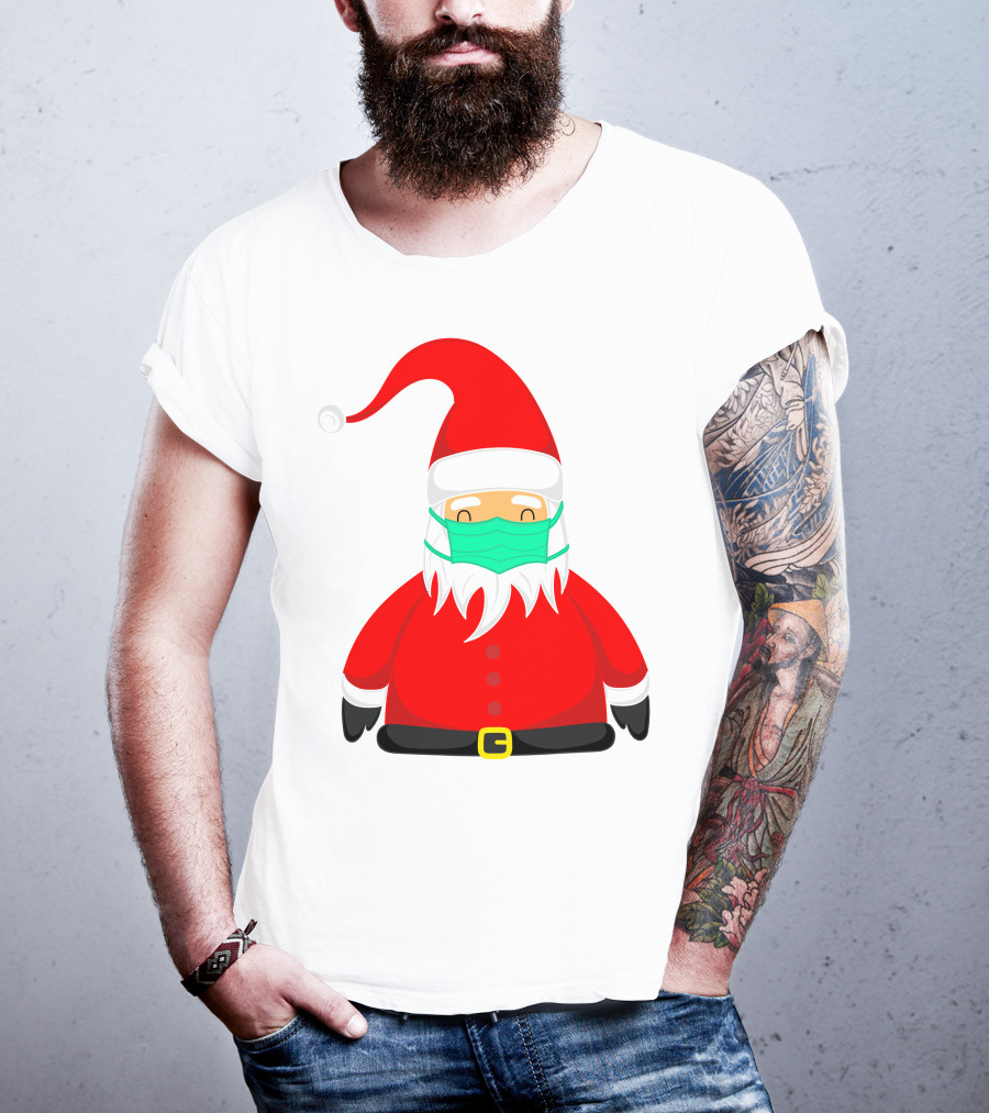 Santa Claus Wearing Green Face Mask T-Shirt