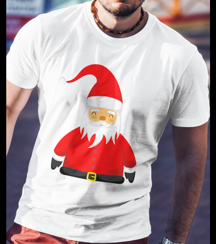 Santa Claus Outfit On Christmas Cartoon T-Shirt