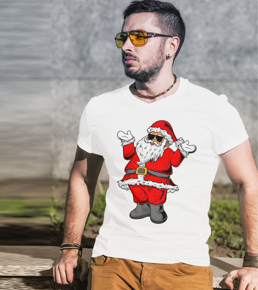 Santa Claus Wearing Cool Shades T-Shirt