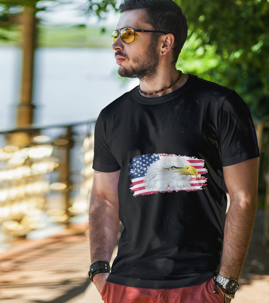 American Flag Bald Eagle T-Shirt
