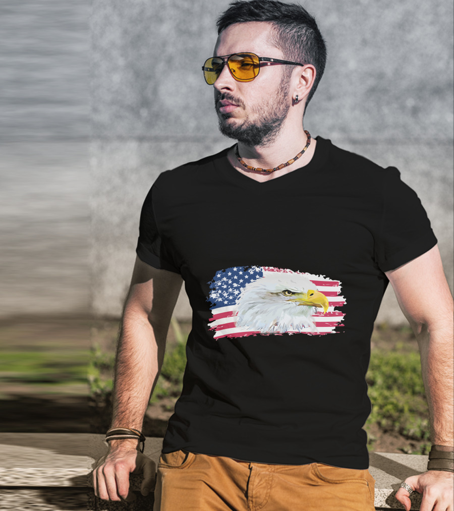American Flag Bald Eagle T-Shirt