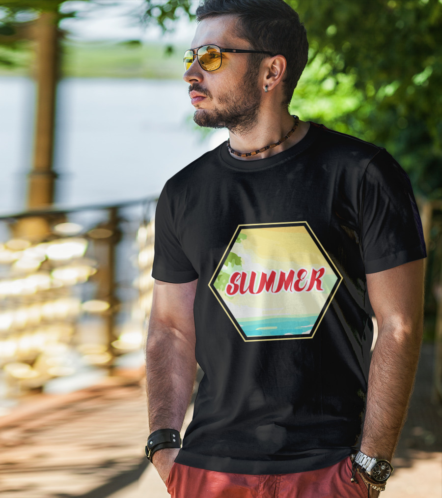 Summer Ocean Hexagon T-Shirt