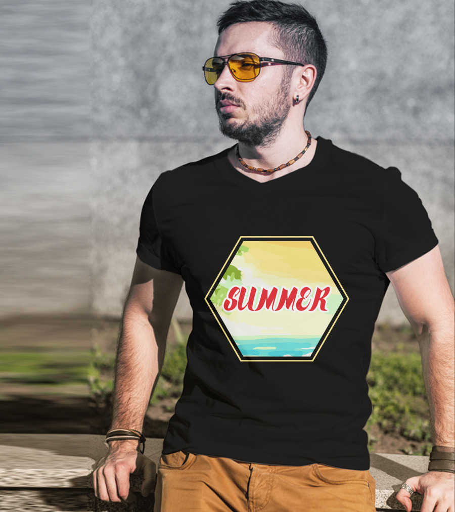 Summer Ocean Hexagon T-Shirt