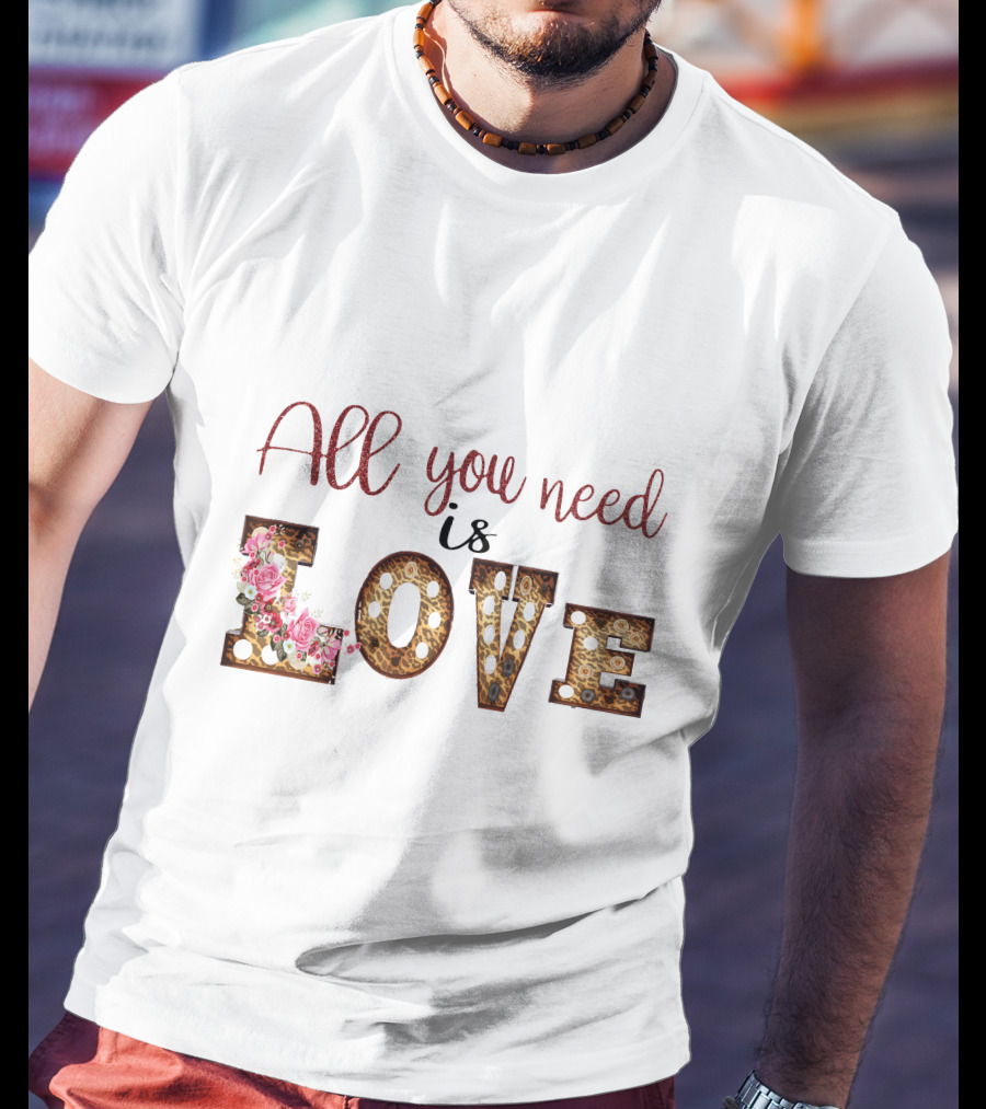 All You Need Is Love Floral Marquee Lights T-Shirt