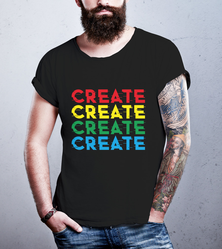 Colorful Stack Create Create Create Create T-Shirt