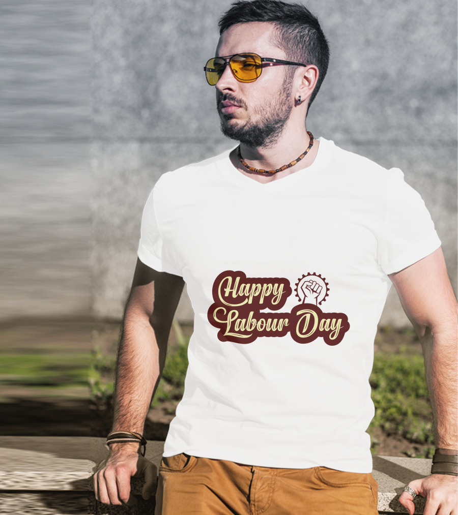 Happy Labour Day Fist And Gear T-Shirt