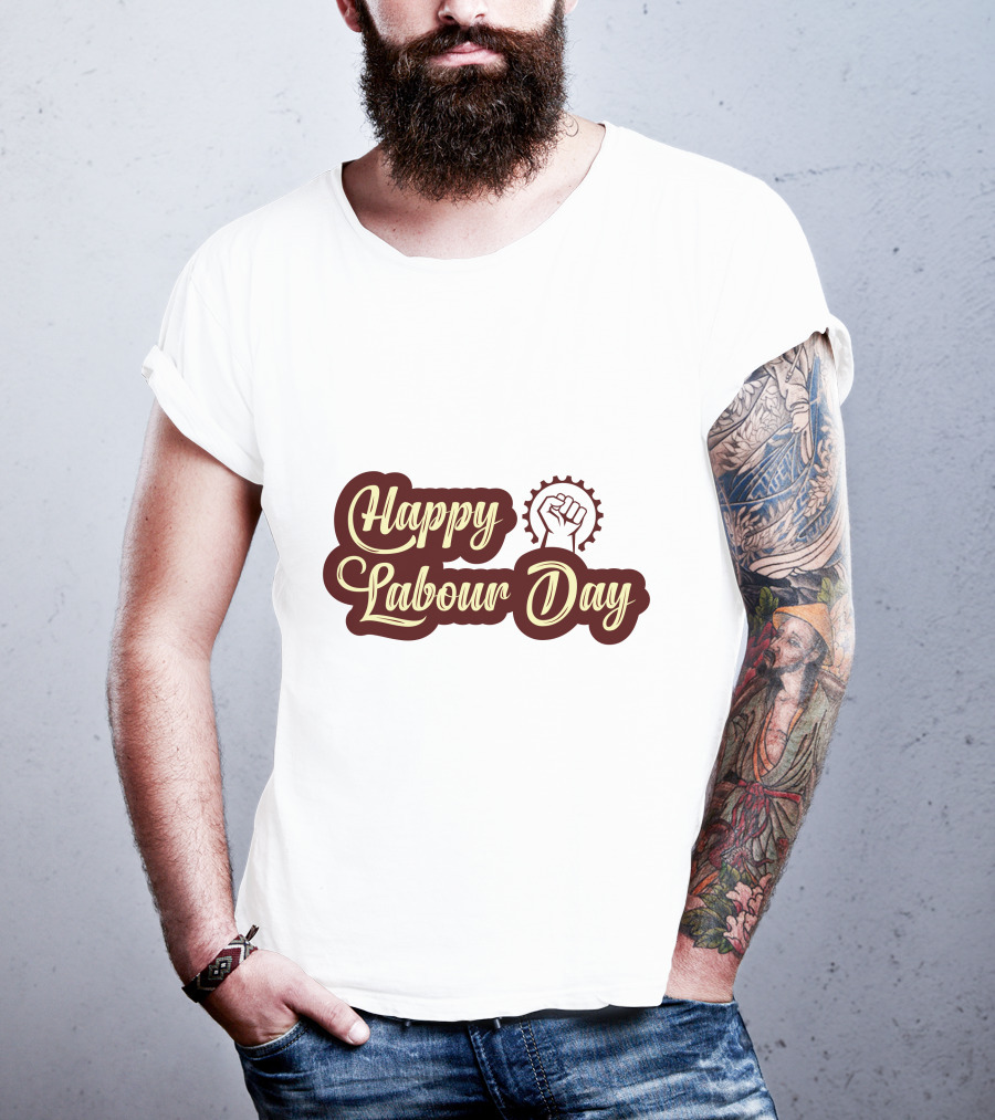 Happy Labour Day Fist And Gear T-Shirt