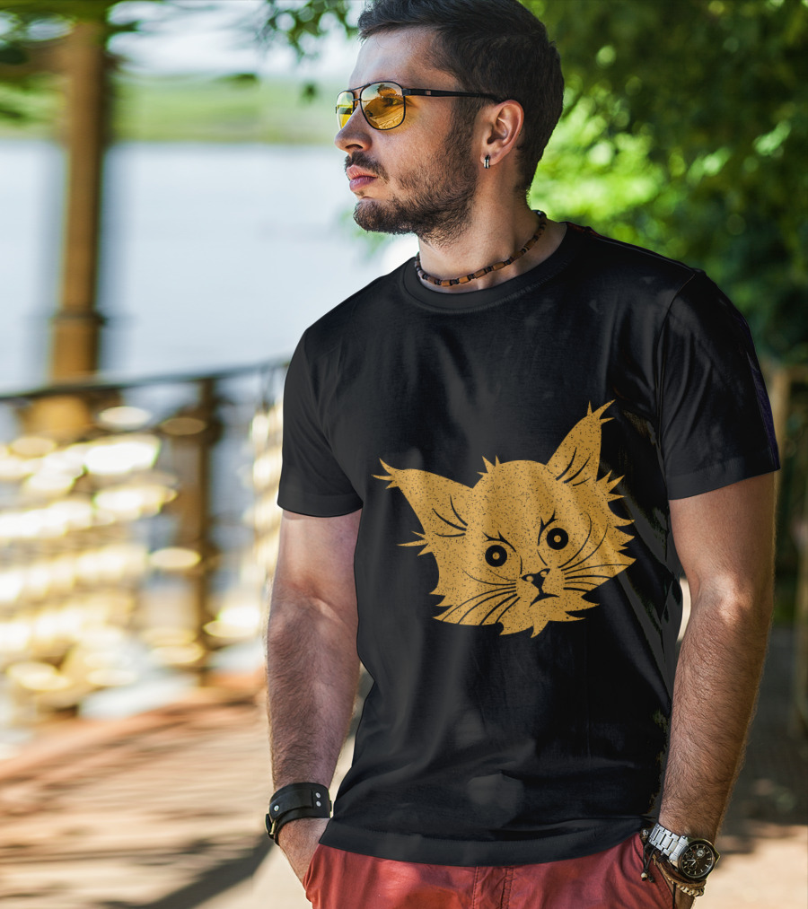 Cat Lover Whiskers Face T-Shirt