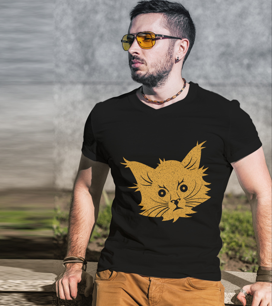 Cat Lover Whiskers Face T-Shirt