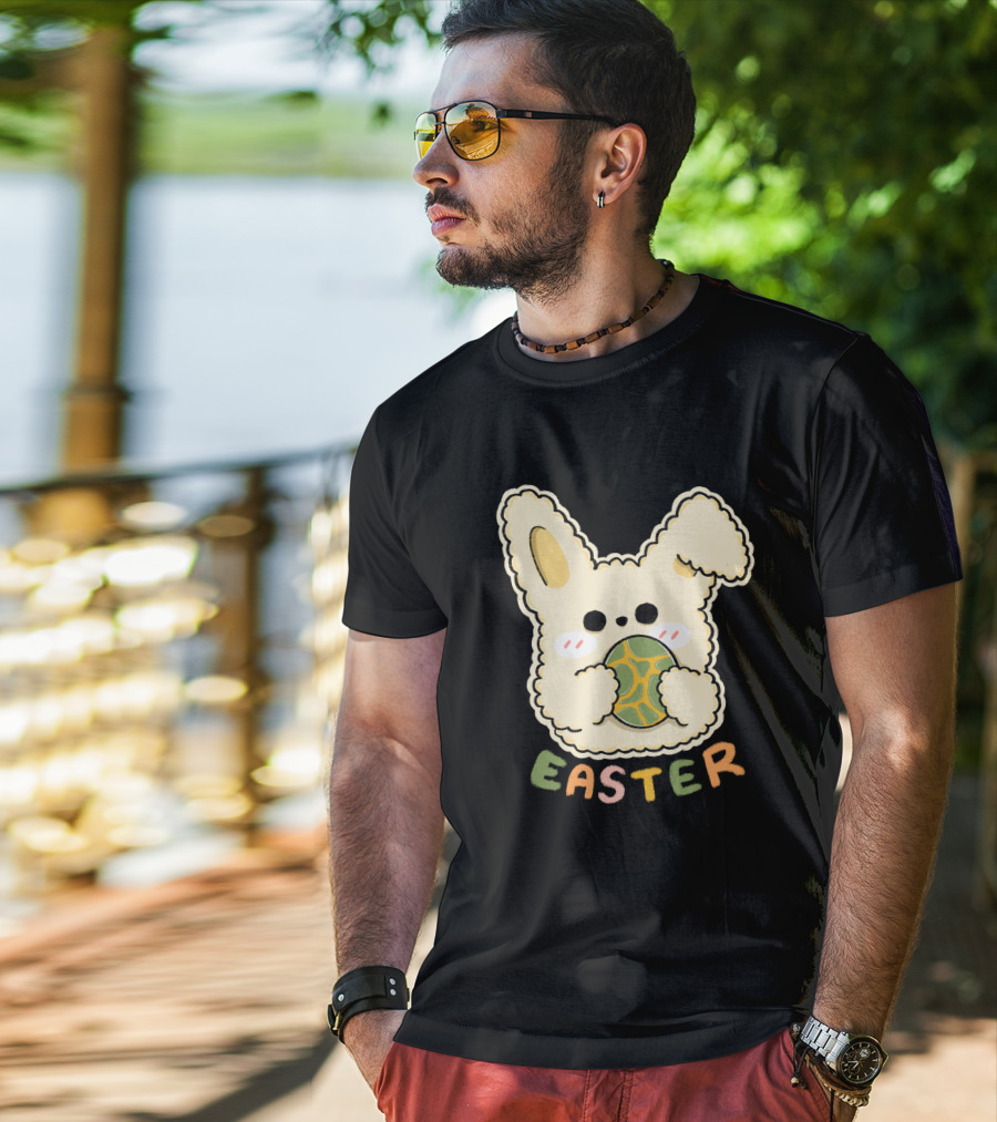 Easter Bunny Holding Easter Egg Sticker T-Shirt