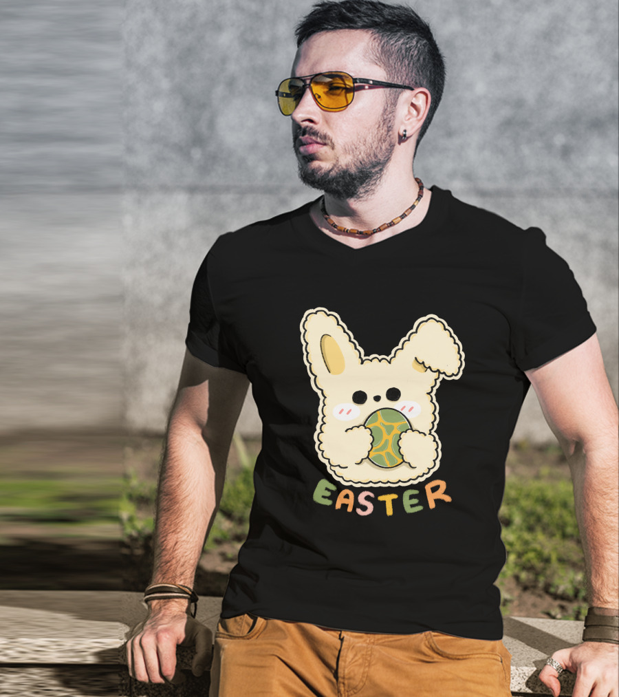Easter Bunny Holding Easter Egg Sticker T-Shirt