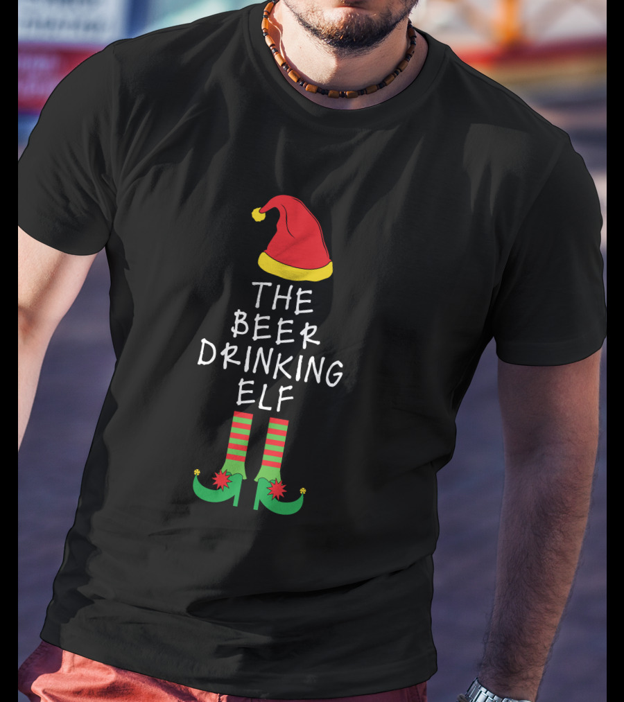 Elf Family Christmas The Beer Drinking Elf T-Shirt