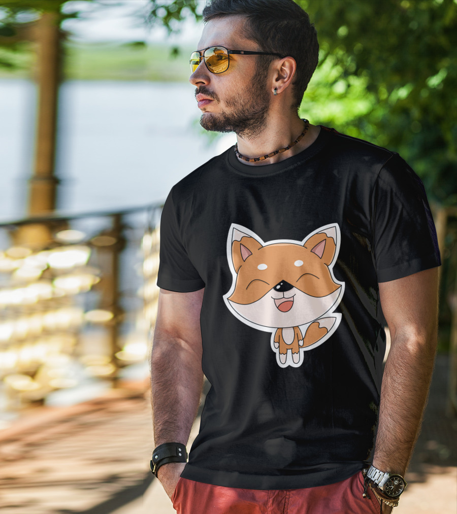 Fox Cartoons Happy Cute Fox Character T-Shirt