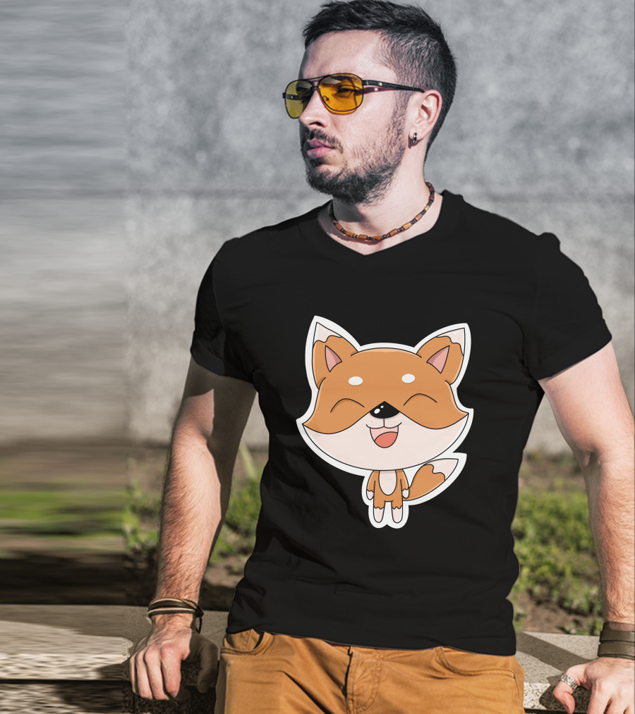 Fox Cartoons Happy Cute Fox Character T-Shirt