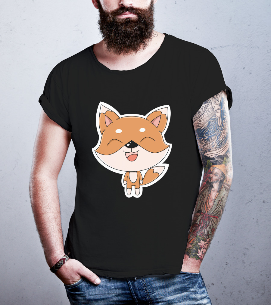 Fox Cartoons Happy Cute Fox Character T-Shirt
