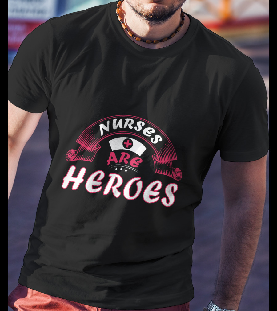 Nurses Are Heroes Red Cross Nurse Hat T-Shirt