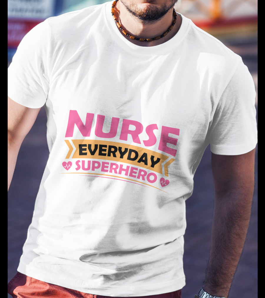 Nurse Everyday Superhero Heartbeat Icons T-Shirt
