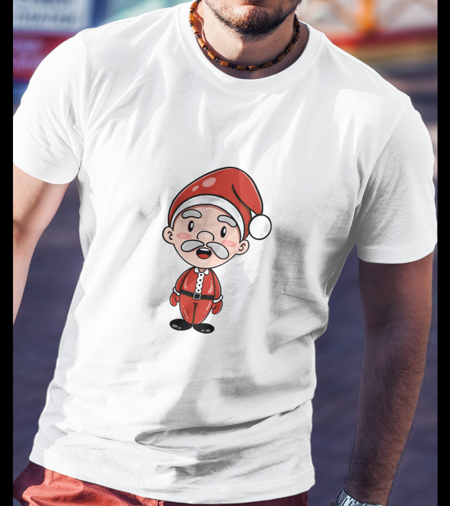 Santa Claus Chipi Cartoon Festive Character In Red Suit T-Shirt
