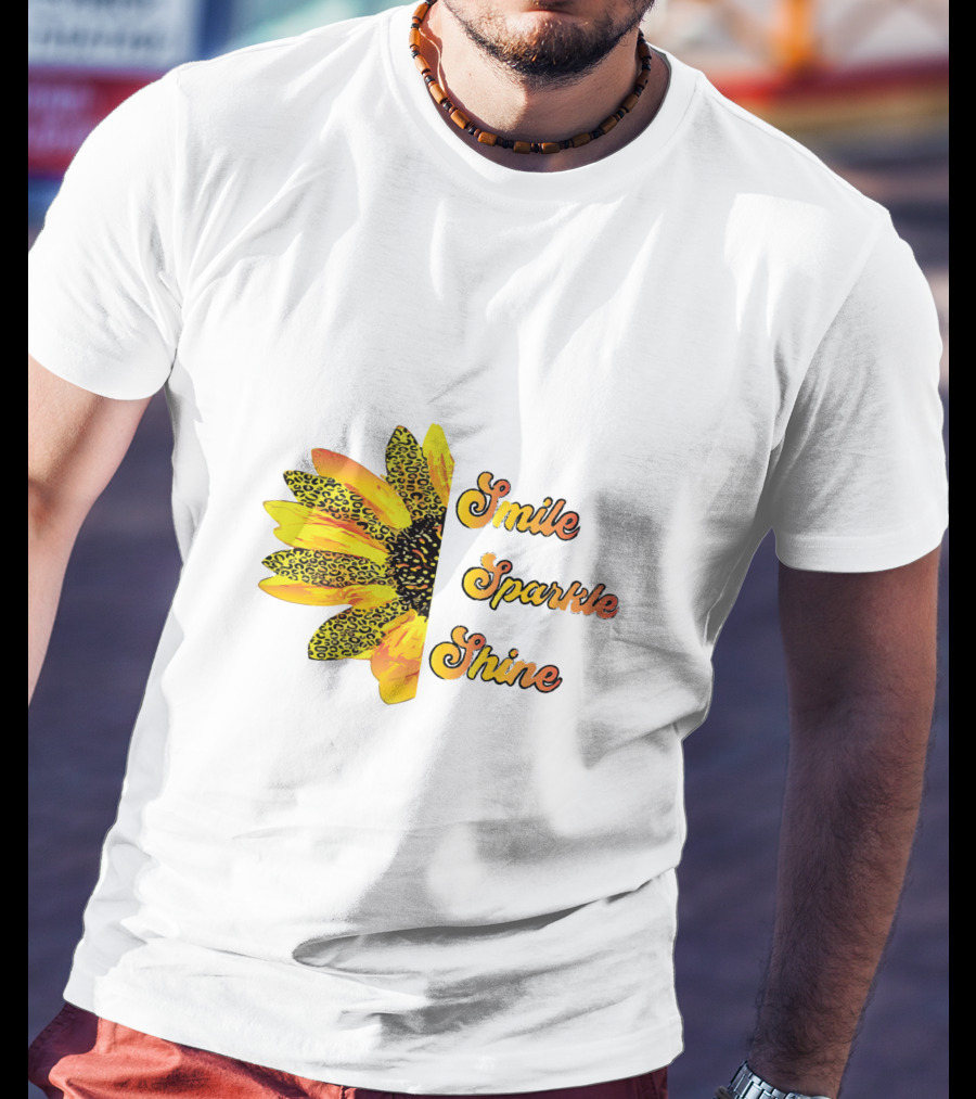 Smile Sparkle Shine Sunflower Blossom Burst T-Shirt
