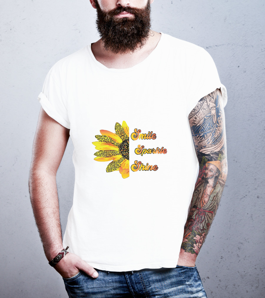 Smile Sparkle Shine Sunflower Blossom Burst T-Shirt